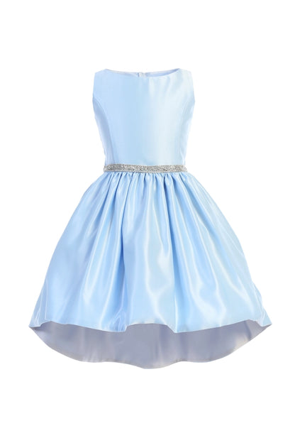 Satin Hi-Low Cocktail Dress with Pockets