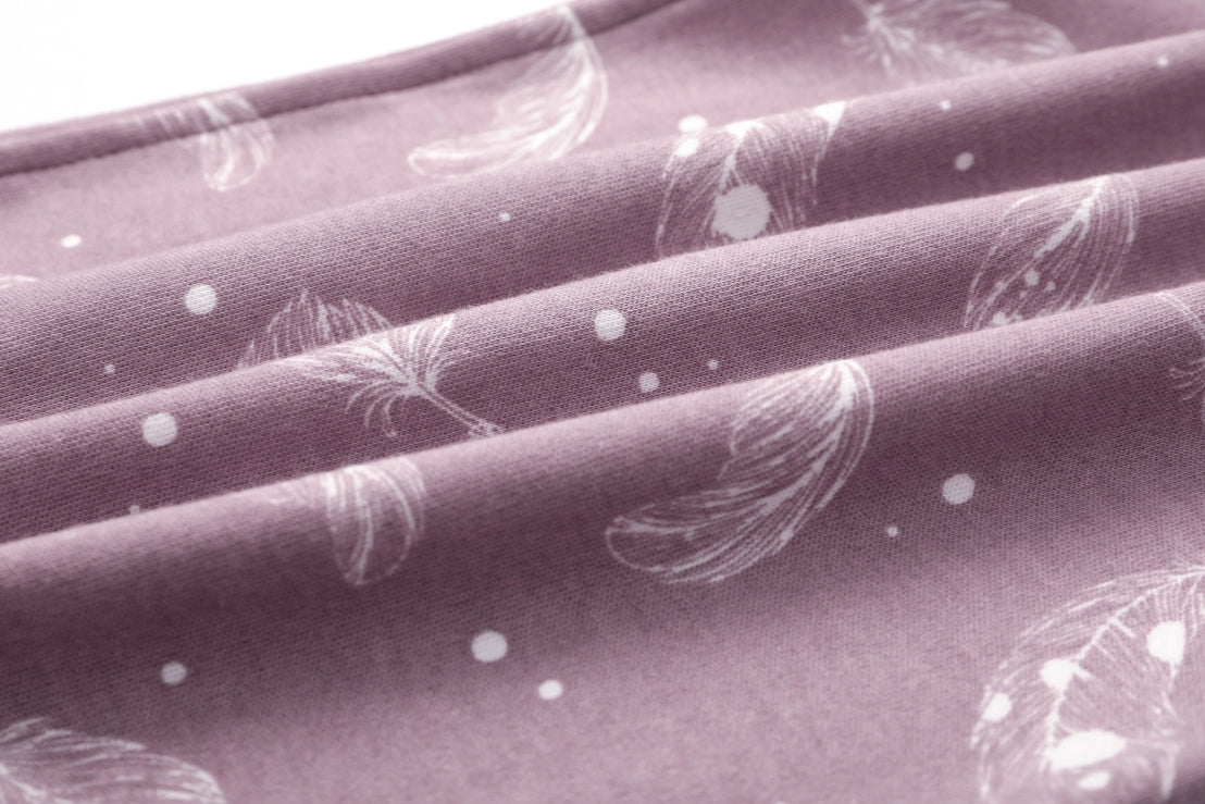 Owlivia Organic Cotton Zip Footless Pajama-Purple Feather