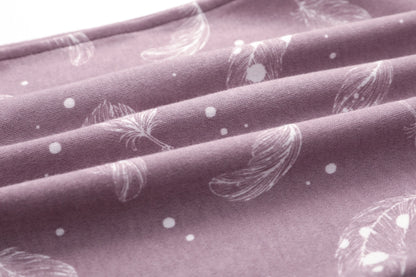 Owlivia Organic Cotton Zip Footless Pajama-Purple Feather