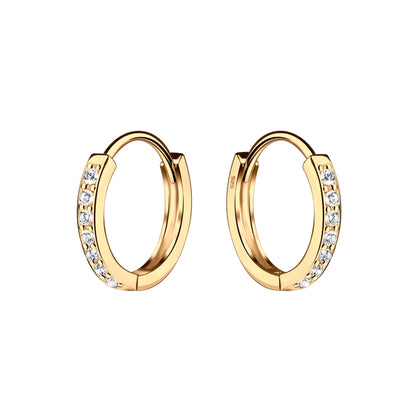 14K Gold-Plated Huggie Cz Hoop Earrings For Kids and Girls