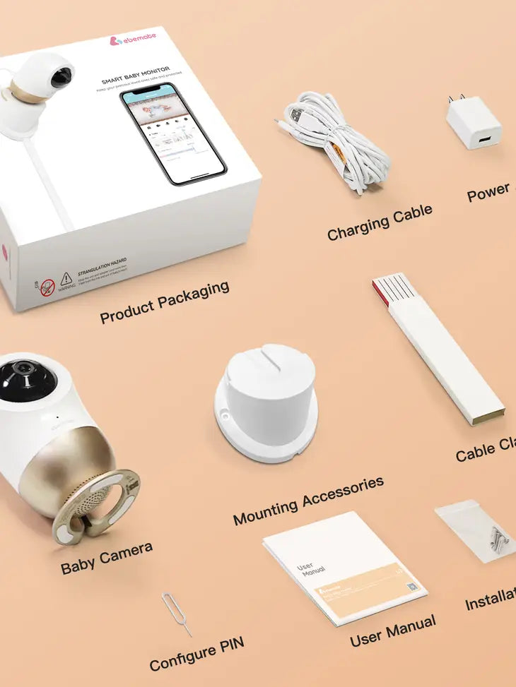 Ebemate 2.5K UHD Wireless Indoor Smart Baby Monitor - U2