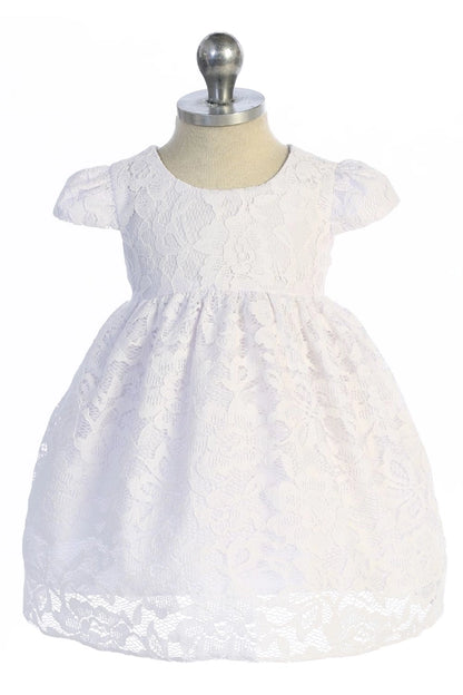 Lace V Back Bow Baby Dress