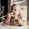 Flower Print Silicone Bib with Crumb Catcher
