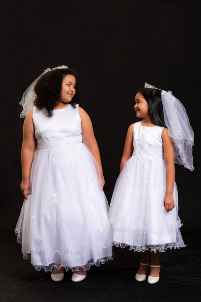 Lace Trim Tulle Dress