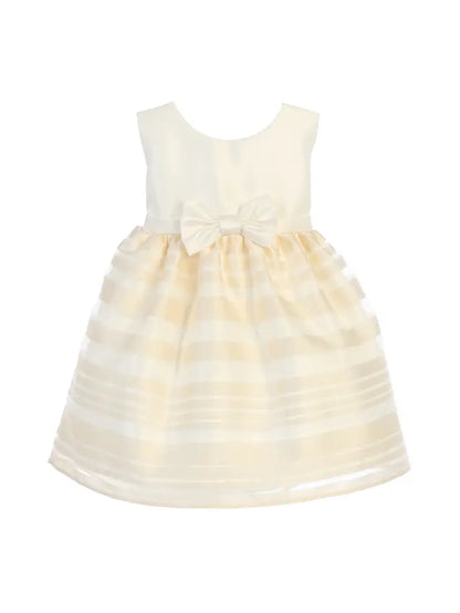 Satin with Bold Striped Organza & Bow