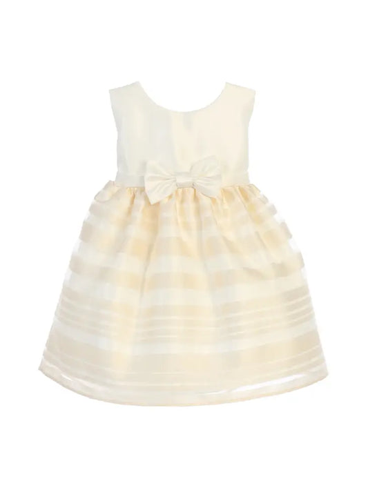 Satin with Bold Striped Organza & Bow