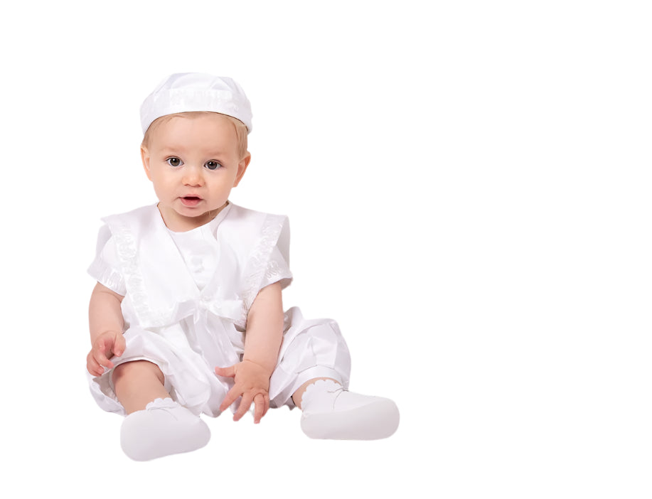 Baby boys christening Romper