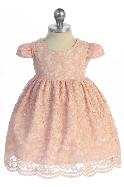 Lace V Back Bow Baby Dress