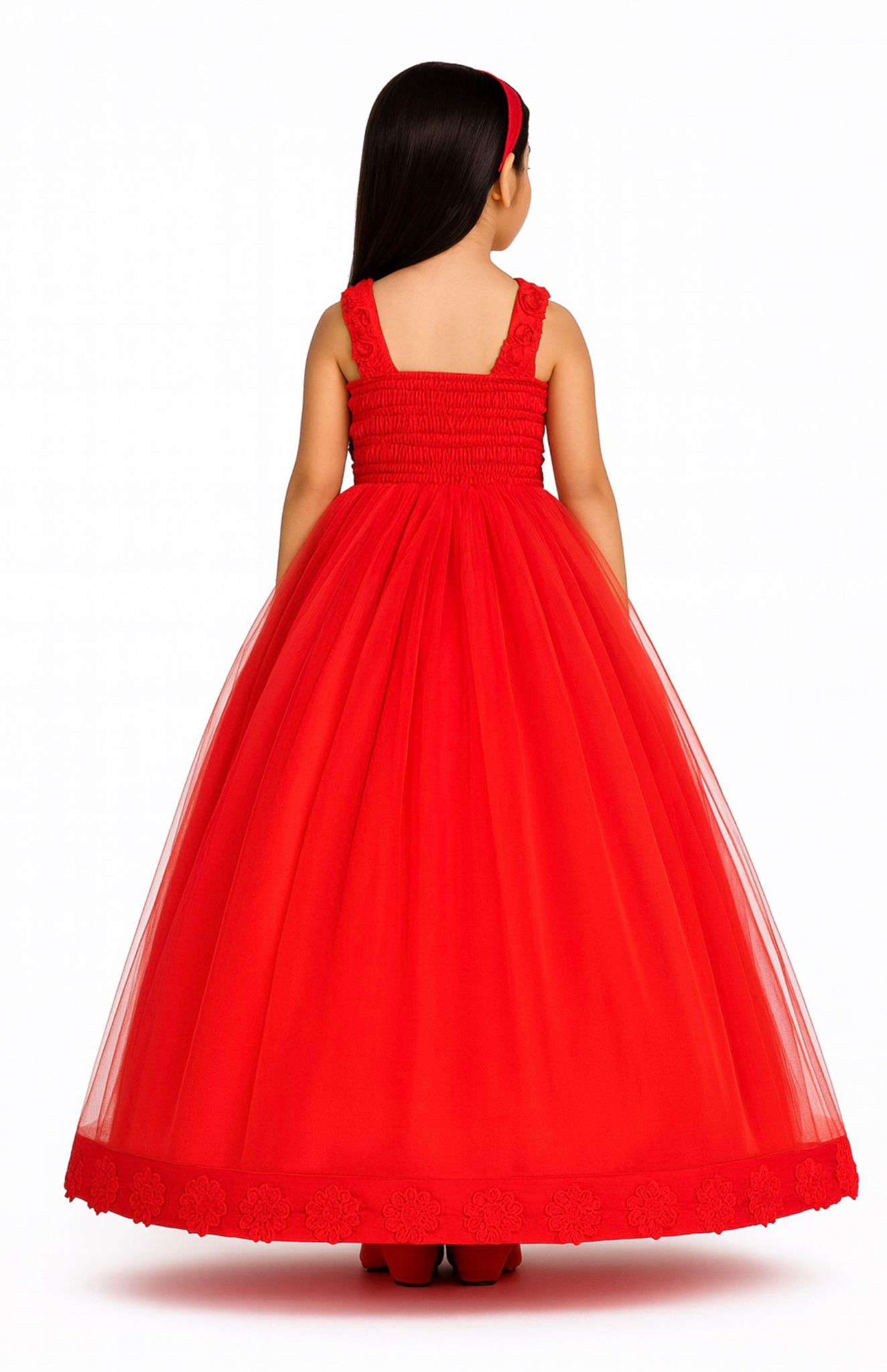 Elegant Red Party Dress for Girls