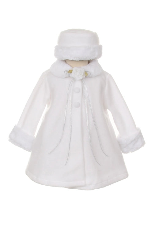 *Sale* Fleece Cape-Style Baby Coat with Matching Hat