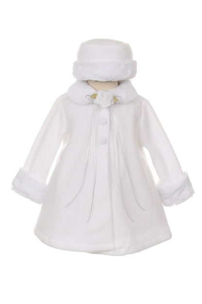 *Sale* Fleece Cape-Style Baby Coat with Matching Hat