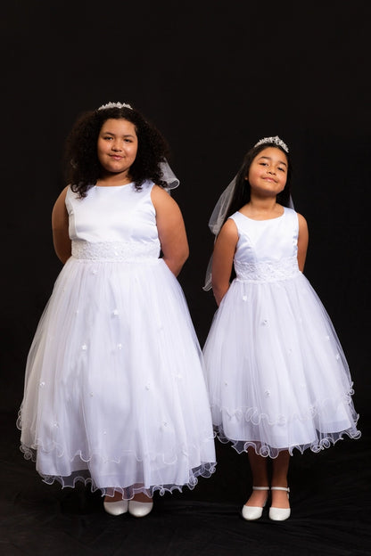 Lace Trim Tulle Dress