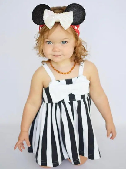 Sale Black White Striped Baby Girl Organic Tunic Top Dress