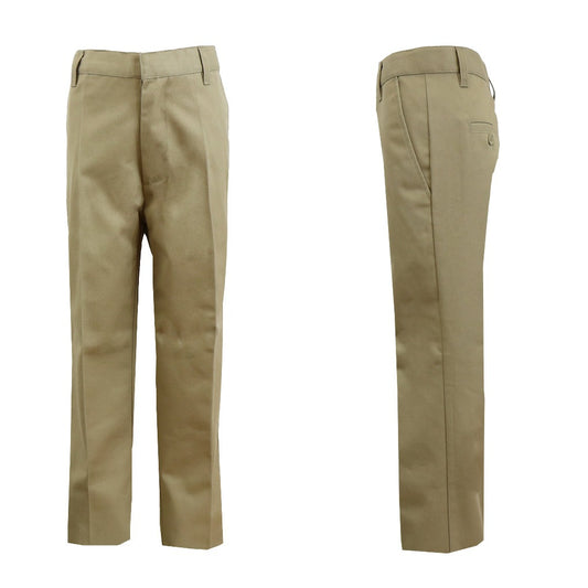 Boys' Double Knee Flat Front School Uniform Pants - Khaki, Navy